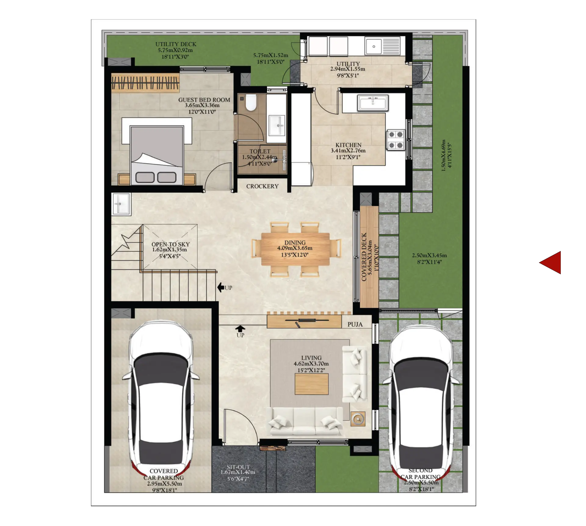 TYPE A | WF | SALE AREA: 314.45 SQ.M. / 3385 SQ.FT. | CARPET AREA: 222.39 SQ.M. / 2394 SQ.FT. | GROUND FLOOR