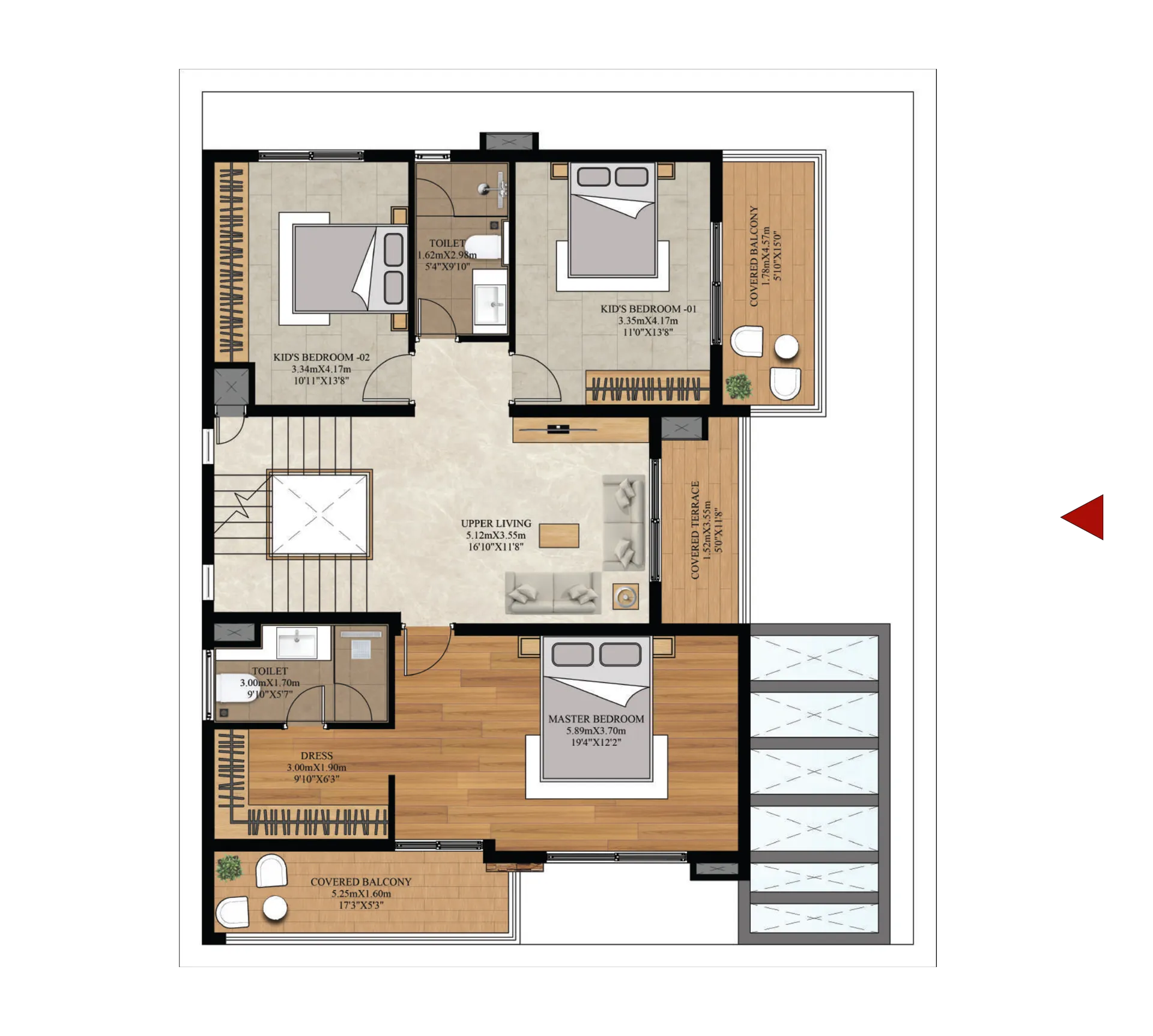 TYPE B | WF | SALE AREA: 384.34 SQ.M. / 4137 SQ.FT. | CARPET AREA: 279.46 SQ.M. / 3008 SQ.FT. | FIRST FLOOR