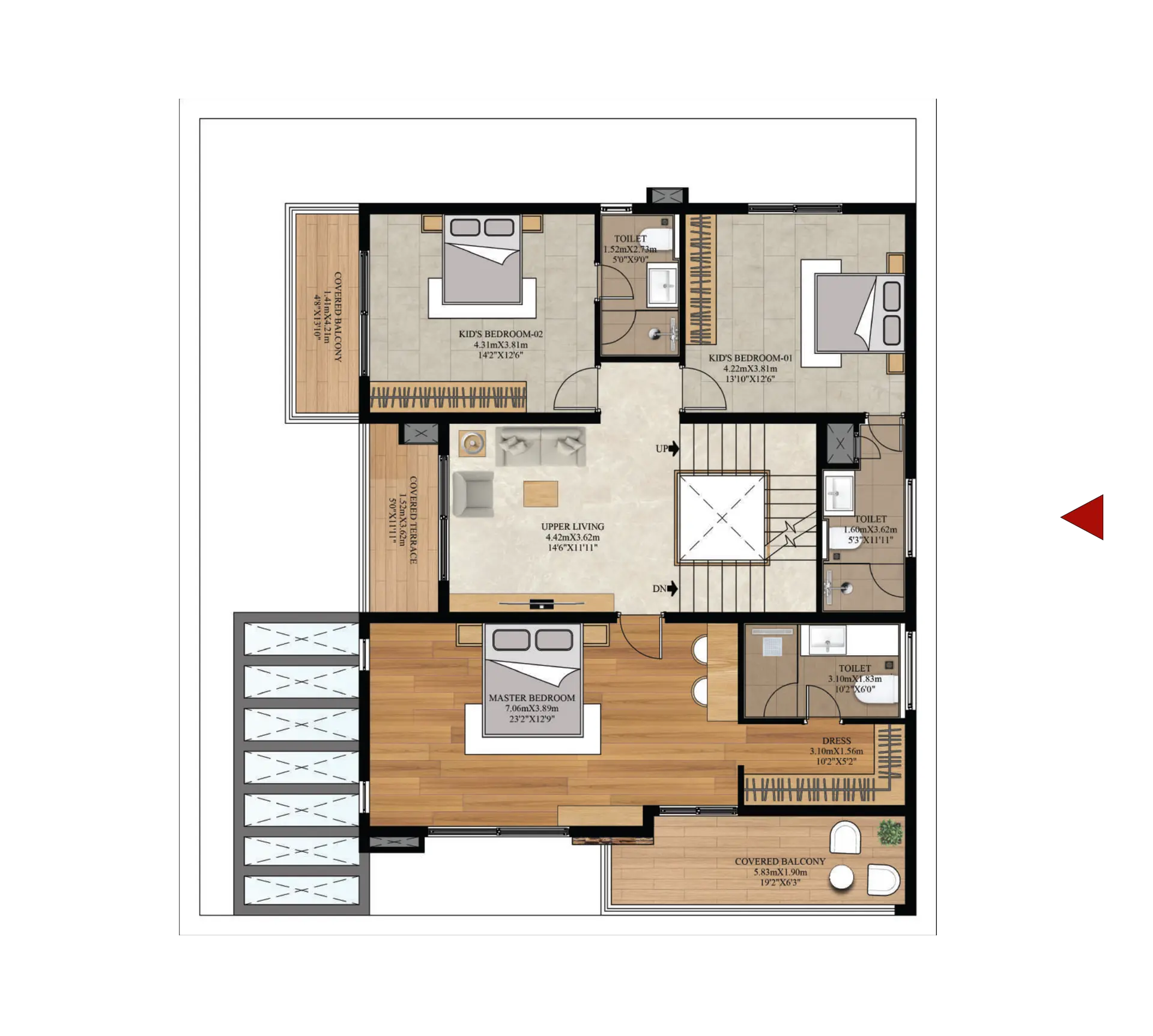 TYPE C | WF | SALE AREA: 427.56 SQ.M. / 4602 SQ.FT. | CARPET AREA: 311.13 SQ.M. / 3349 SQ.FT. | FIRST FLOOR