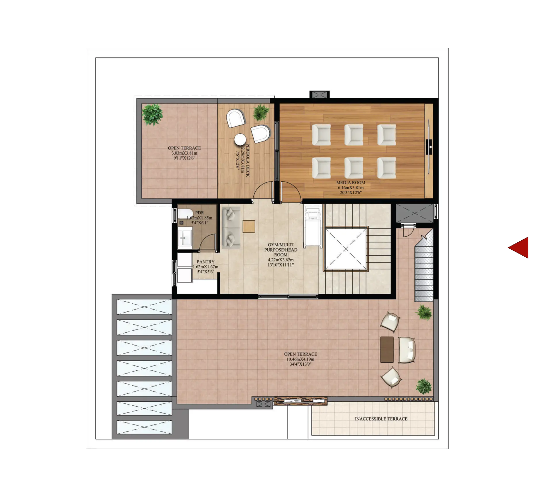 TYPE C | WF | SALE AREA: 427.56 SQ.M. / 4602 SQ.FT. | CARPET AREA: 311.13 SQ.M. / 3349 SQ.FT. | SECOND FLOOR