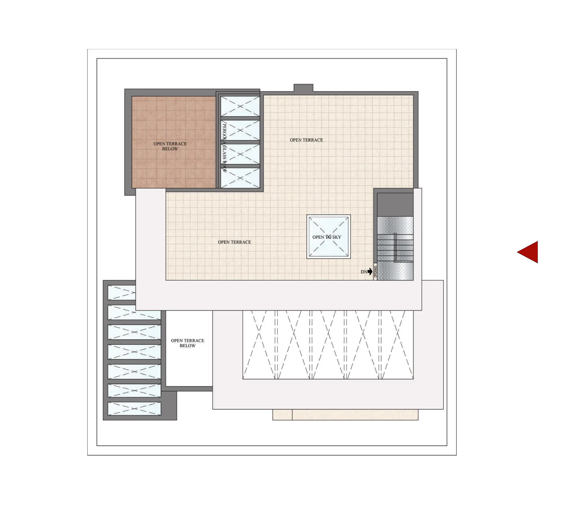 TYPE C | WF | SALE AREA: 427.56 SQ.M. / 4602 SQ.FT. | CARPET AREA: 311.13 SQ.M. / 3349 SQ.FT. | ROOF FLOOR