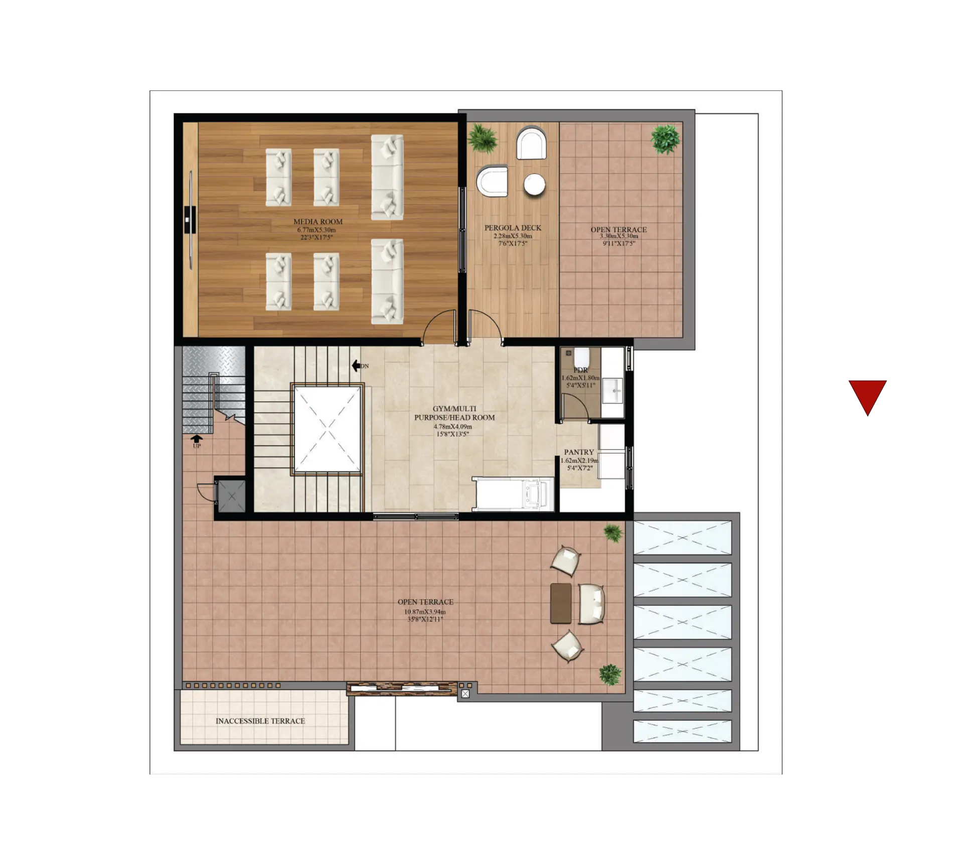 TYPE D | NF | SALE AREA: 528.64 SQ.M. / 5690 SQ.FT. | CARPET AREA: 399 SQ.M. / 4176 SQ.FT. | SECOND FLOOR